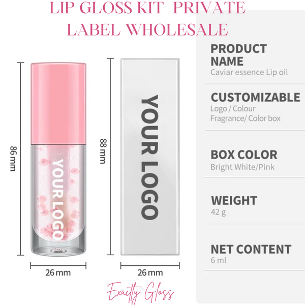 CUSTOM PEARL LIPGLOSS SET WITH LOGO AND BOX WHOLESALE PRIVATE LABEL