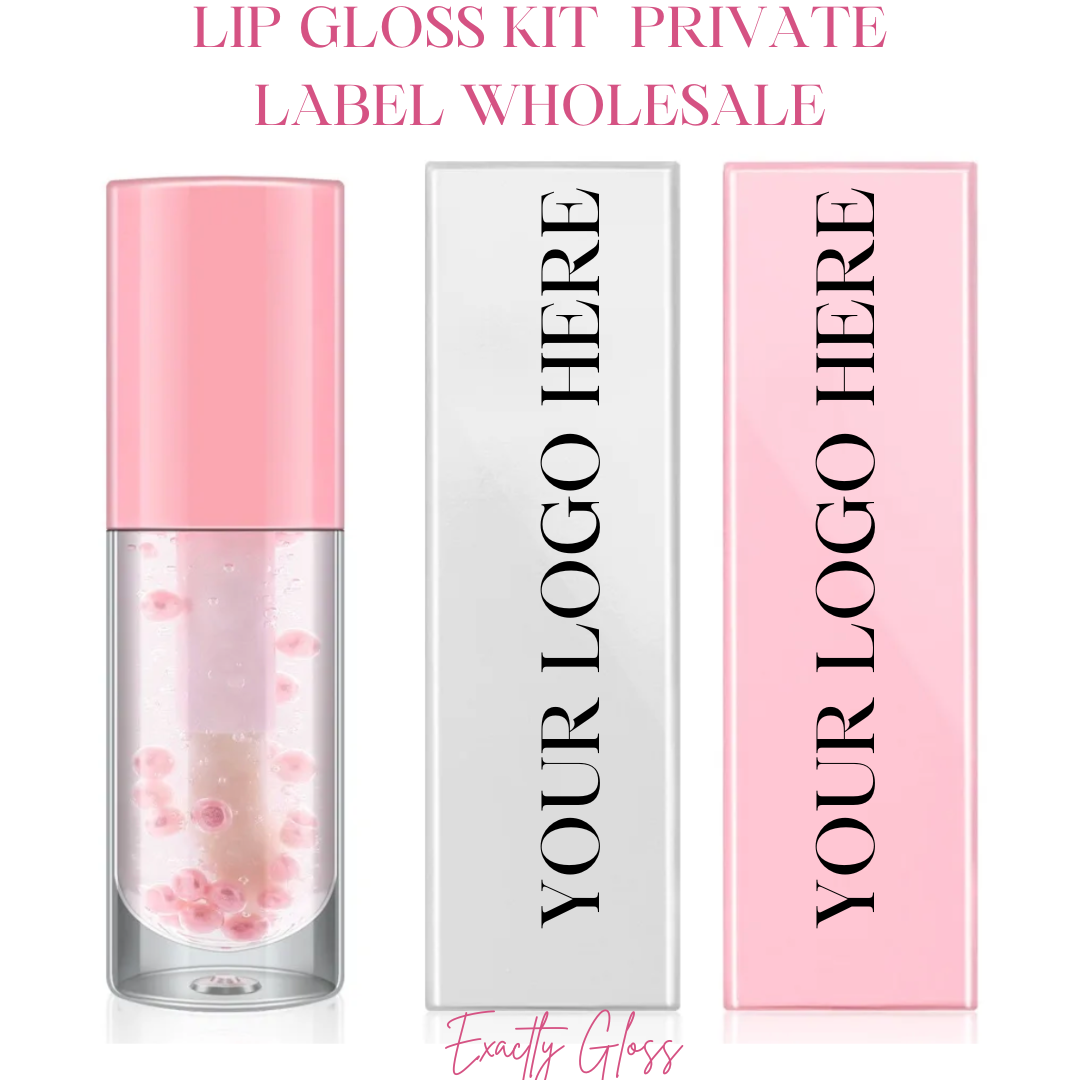 CUSTOM PEARL LIPGLOSS SET WITH LOGO AND BOX WHOLESALE PRIVATE LABEL