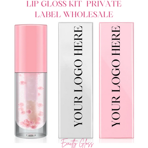 CUSTOM PEARL LIPGLOSS SET WITH LOGO AND BOX WHOLESALE PRIVATE LABEL