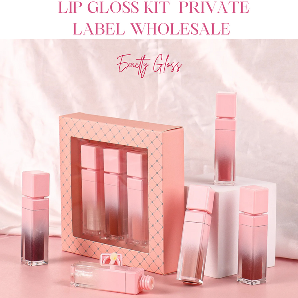 CUSTOM LIP GLOSS BUNDLE TRIO SET WITH LOGO AND BOX PRIVATE LABEL