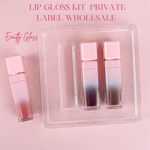 CUSTOM LIP GLOSS BUNDLE TRIO SET WITH LOGO AND BOX PRIVATE LABEL