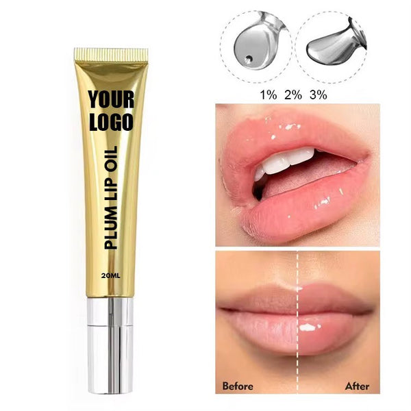 CUSTOM LIP PLUMPING LIP GLOSS WITH LOGO PRIVATE LABEL WHOLESALE LIP GLOSS