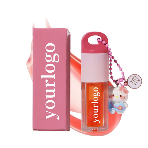 ZODIAC SIGN LIP GLOSS / LIP OIL WITH BOX – CUSTOM WITH YOUR LOGO – INCLUDES KITTEN TRINKET & ASTROLOGY SYMBOL