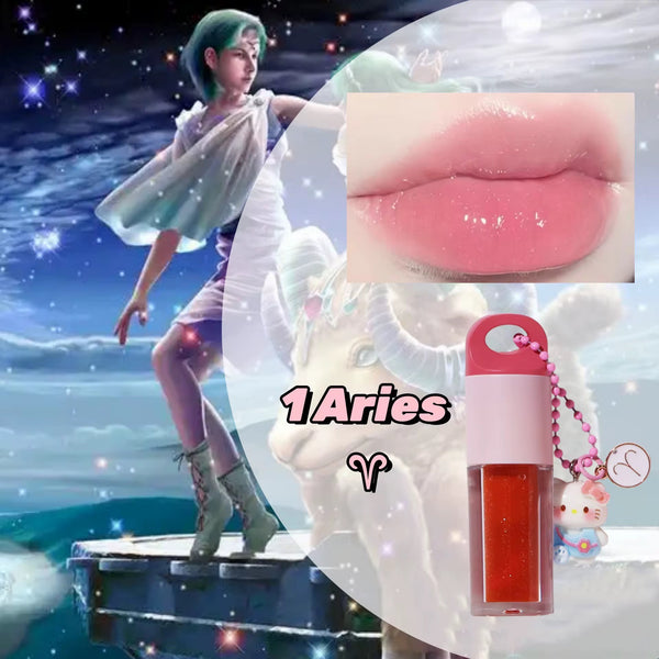 ZODIAC SIGN LIP GLOSS / LIP OIL WITH BOX – CUSTOM WITH YOUR LOGO – INCLUDES KITTEN TRINKET & ASTROLOGY SYMBOL