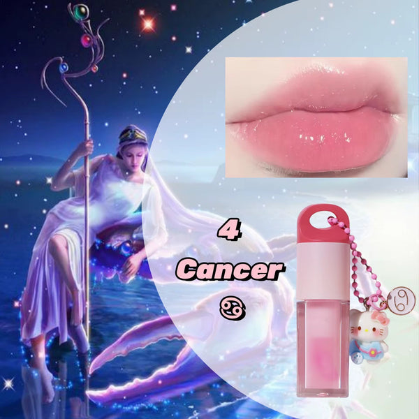 ZODIAC SIGN LIP GLOSS / LIP OIL WITH BOX – CUSTOM WITH YOUR LOGO – INCLUDES KITTEN TRINKET & ASTROLOGY SYMBOL