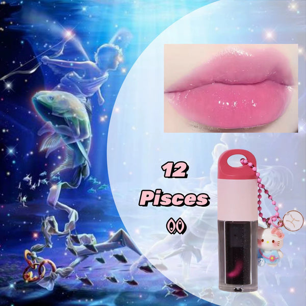 ZODIAC SIGN LIP GLOSS / LIP OIL WITH BOX – CUSTOM WITH YOUR LOGO – INCLUDES KITTEN TRINKET & ASTROLOGY SYMBOL