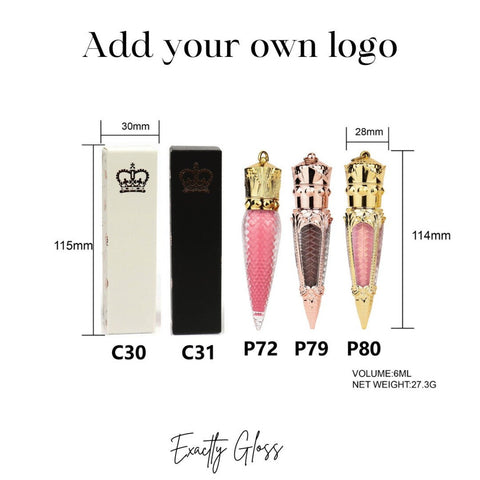 CUSTOM LIP GLOSS PRINCESS LIP GLOSS TUBE WITH LOGO AND BOX PRIVATE LABEL WHOLESALE